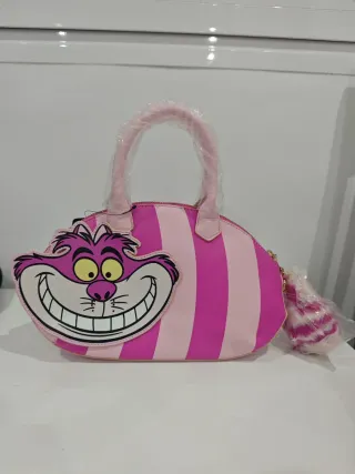 Bolso Loungefly Disney Gato Cheshire Rayas Rosas