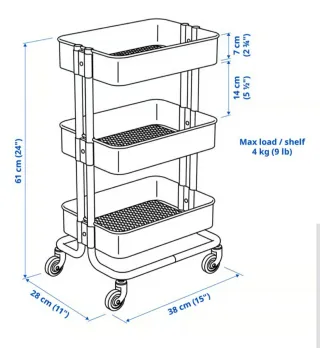 Carrito 3 niveles Ikea madera