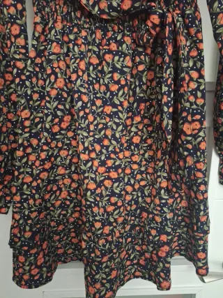 Vestido estampado floral manga larga