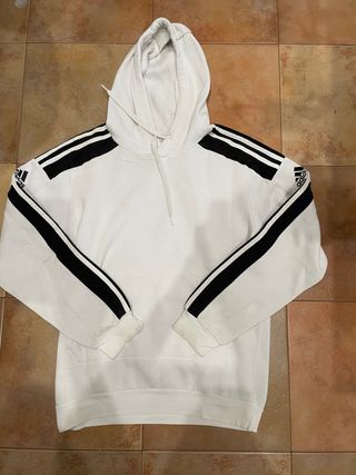 Sudadera Adidas Blanca con Rayas Negras
