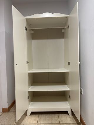Armario blanco 2 puertas con baldas