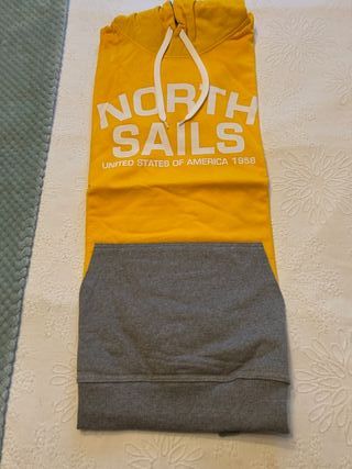 Sudadera Norh Sails Hombre Talla L Amarilla y Gris