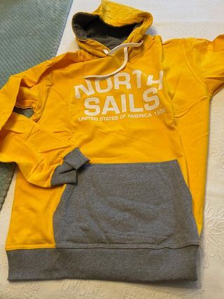 Sudadera Norh Sails Hombre Talla L Amarilla y Gris