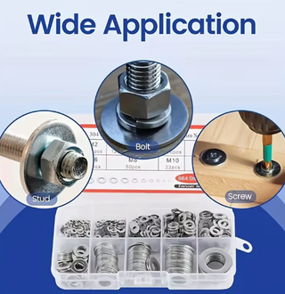 Kit 180 Arandelas Planas Acero Inoxidable