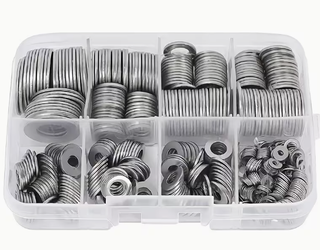 Kit 180 Arandelas Planas Acero Inoxidable