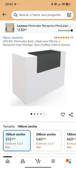 Mostrador Recepción Blanco y Negro