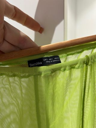 Pantalones transparentes Bershka verde/amarillo