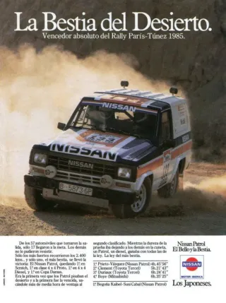 Cartel Metálico anuncio original Nissan Patrol