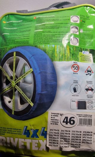 Cadenas de nieve para coche, textil