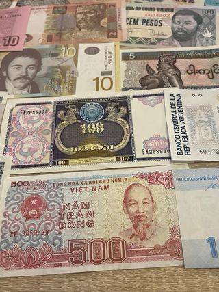 Lote 30 Billetes Extranjeros Variados liquidación