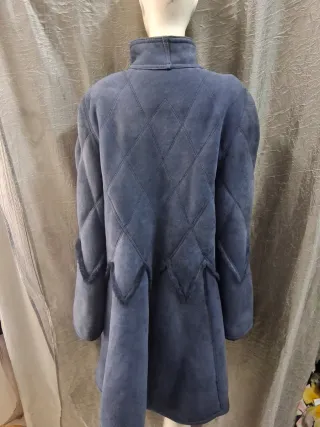 Montone donna shearling blu/grigio taglia 46. 48