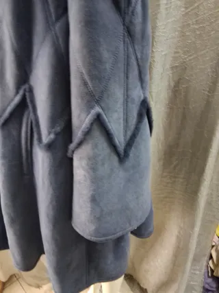 Montone donna shearling blu/grigio taglia 46. 48