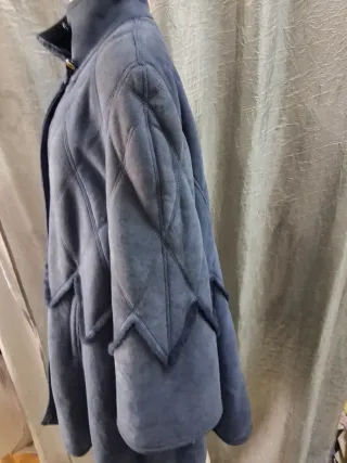 Montone donna shearling blu/grigio taglia 46. 48