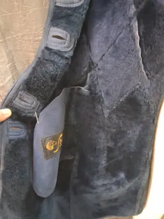 Montone donna shearling blu/grigio taglia 46. 48