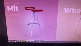 Taburete alto verde y plateado