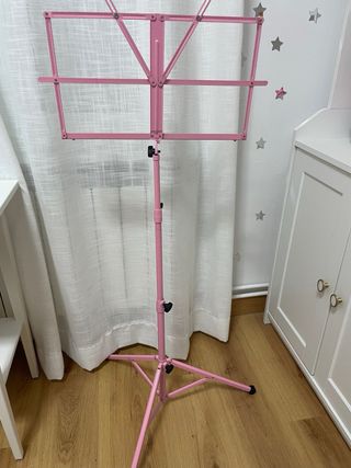 Atril rosa plegable con funda