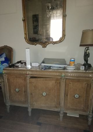 Mueble vitrina antiguo madera y cristal