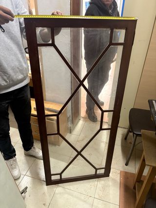 Puerta antigua madera y cristal Sapelly