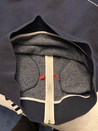 Sudadera Hombre Azul con bandas blancas