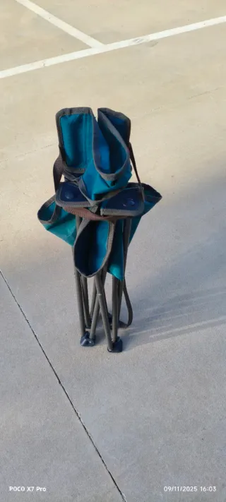 Silla plegable camping Quechua azul