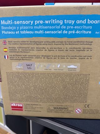 Pizarra Akros Montessori, arena y pizarra escribir