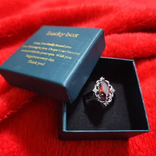 Anillo Plata con Piedra Roja