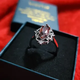 Anillo Plata con Piedra Roja