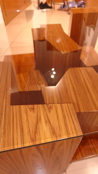 Mesa Centro Diseño Ferrachi Casa Cristal Madera