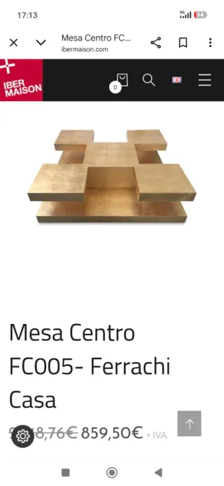 Mesa Centro Diseño Ferrachi Casa Cristal Madera