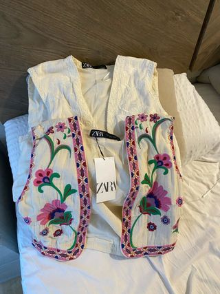 Pack 2 Chalecos Zara Bordados Talla Única
