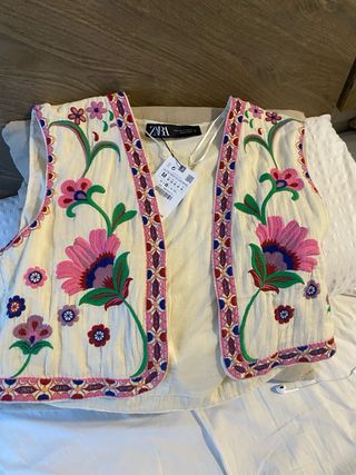 Pack 2 Chalecos Zara Bordados Talla Única