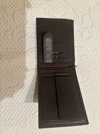 Cartera de piel Dos Caballos marrón