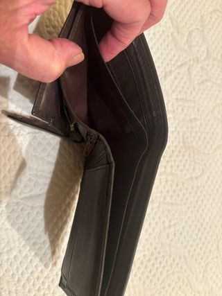 Cartera de piel Dos Caballos marrón