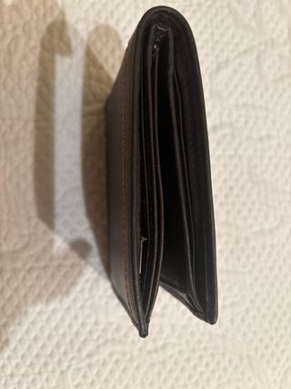 Cartera de piel Dos Caballos marrón