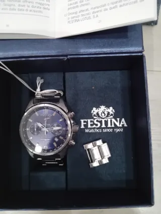 Orologio Festina Cronografo Blu/Argento