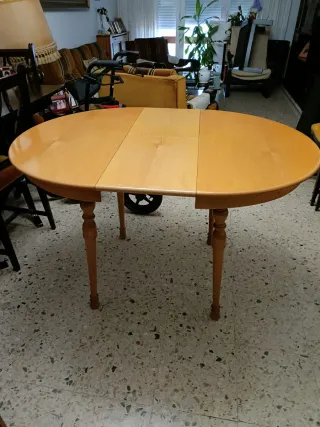 Mesa comedor redonda extensible 1m