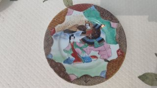 3 Platos Porcelana Japonesa Moriage