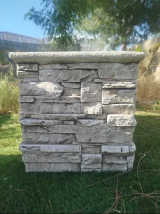 Jardinera rectangular jardín piedra exterior lajas