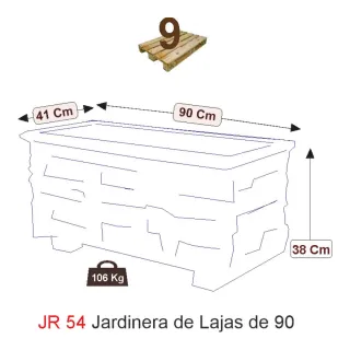 Jardinera rectangular jardín piedra exterior lajas