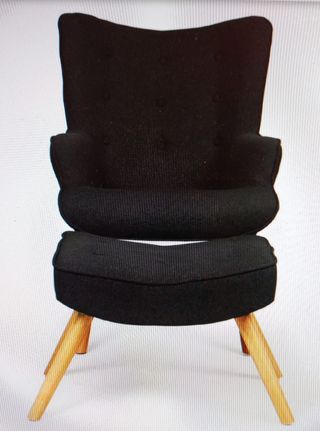 Butaca negra Lylou Escandinavas con Puf