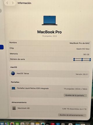 MacBook Pro 14 M2 Max 96GB 4TB Últimos dias
