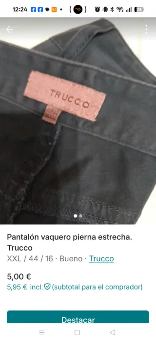 Pantalón vaquero Trucco pierna estrecha