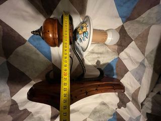 Espejo de madera con farolillo