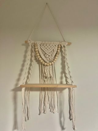 Estantería Macramé Madera Beige