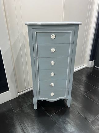 Cómoda y Mesilla Gris Estilo Francés