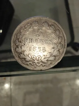 Moneda 5 Francos Luis Felipe 1834