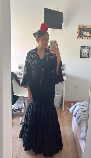 Traje de flamenca negro canastero