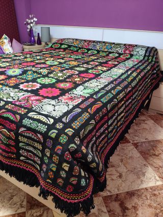 Colcha flores Vintage