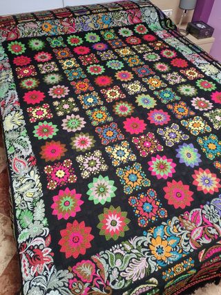 Colcha flores Vintage