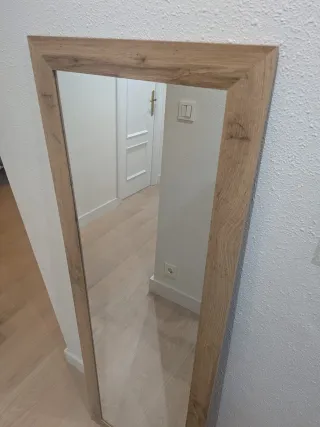 Espejo de pared madera y cristal